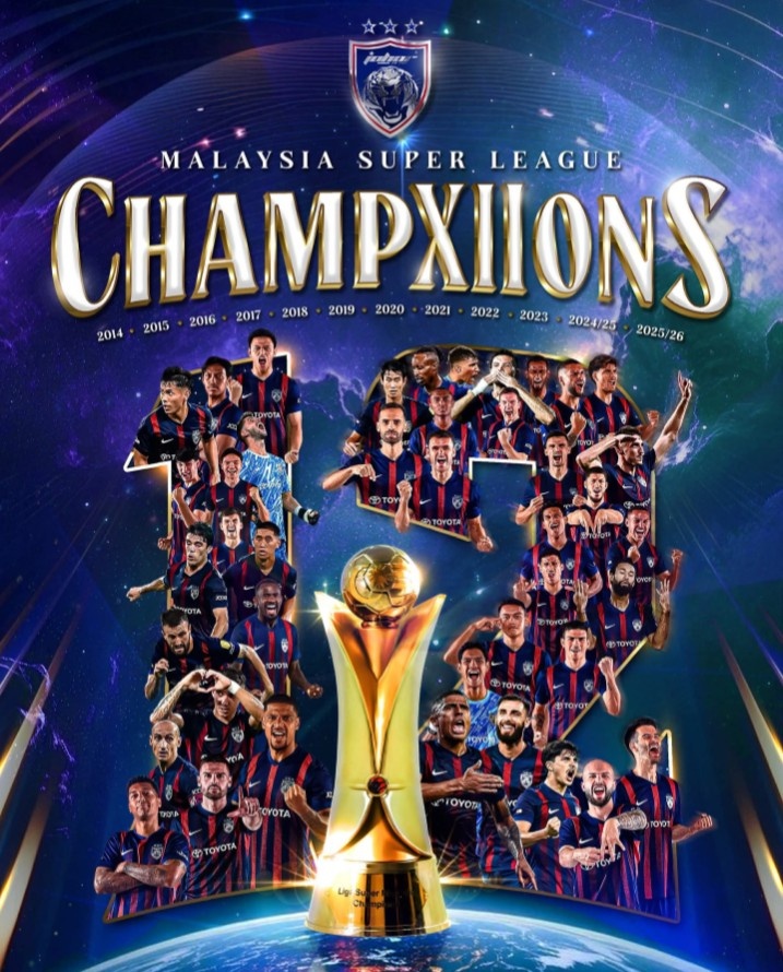 99贵宾会集团-霸主！柔佛新山实现马来超12连冠，赛季19战全胜进86球丢7球